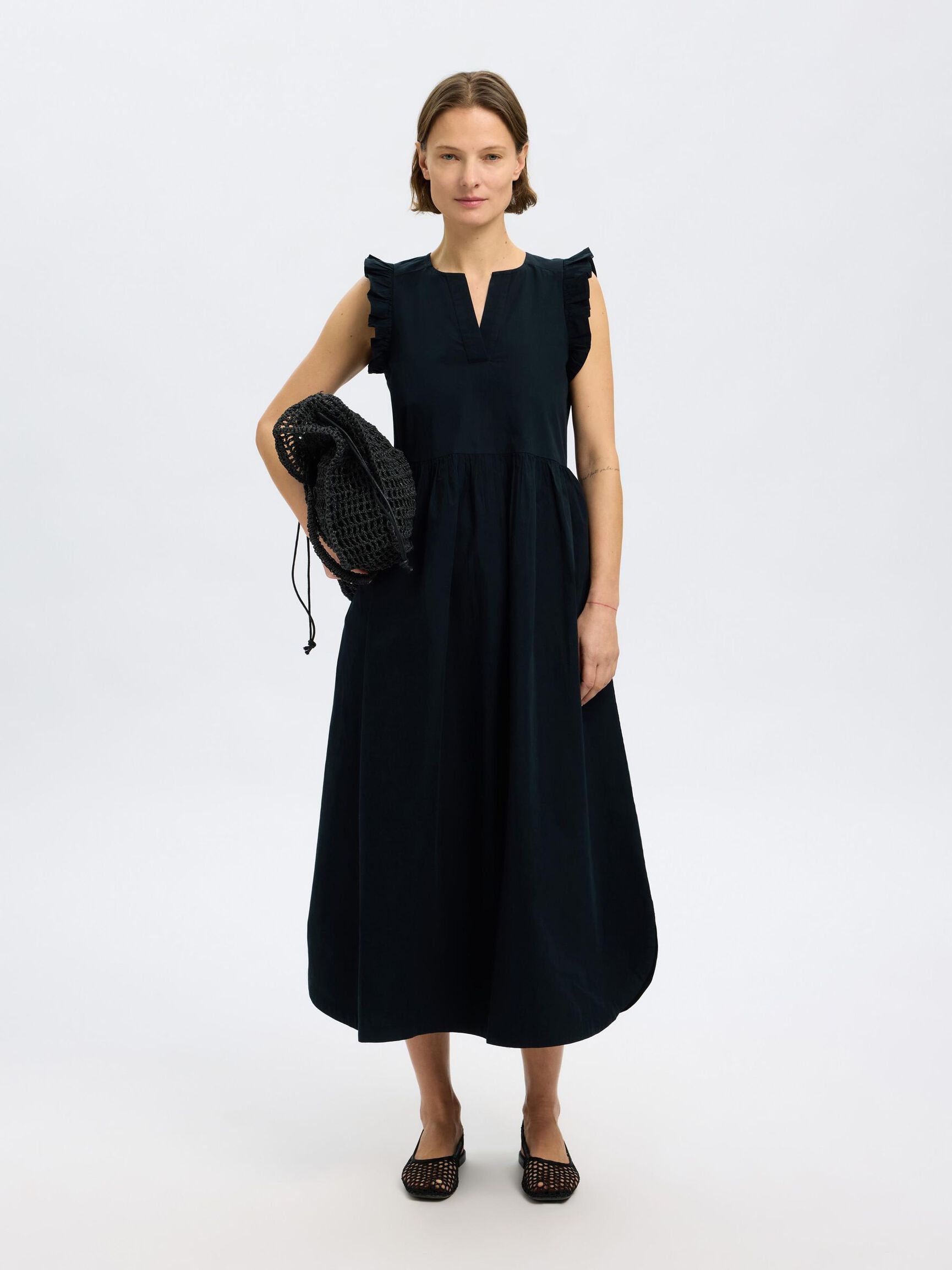 BOMULD MAXIKJOLE, Black, highres