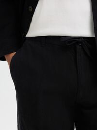 196 STRAIGHT FIT BUKSER I HØRBLANDING, Black, highres