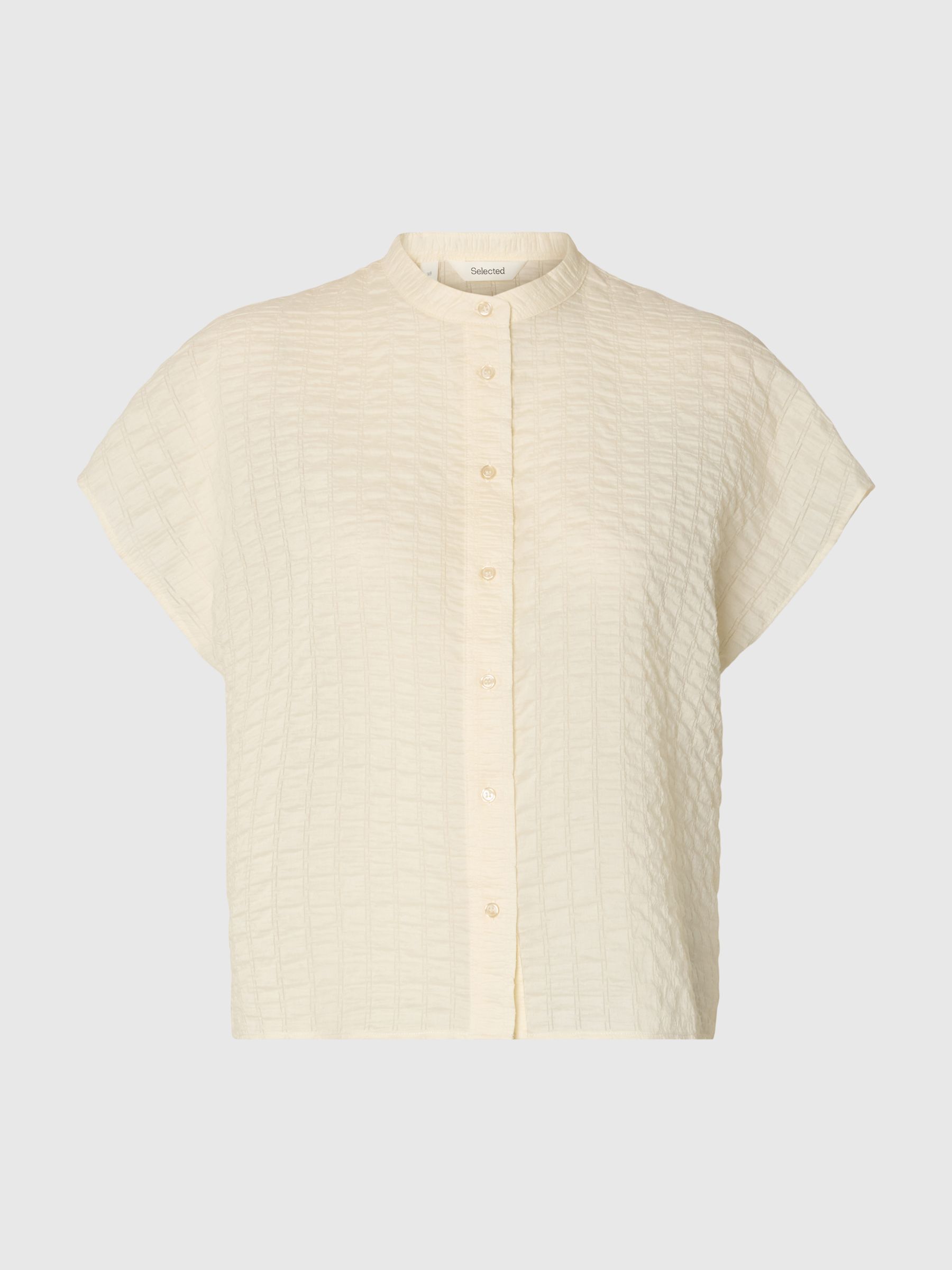 OVERSIZED SHORT SLEEVED SHIRT, Egret, highres