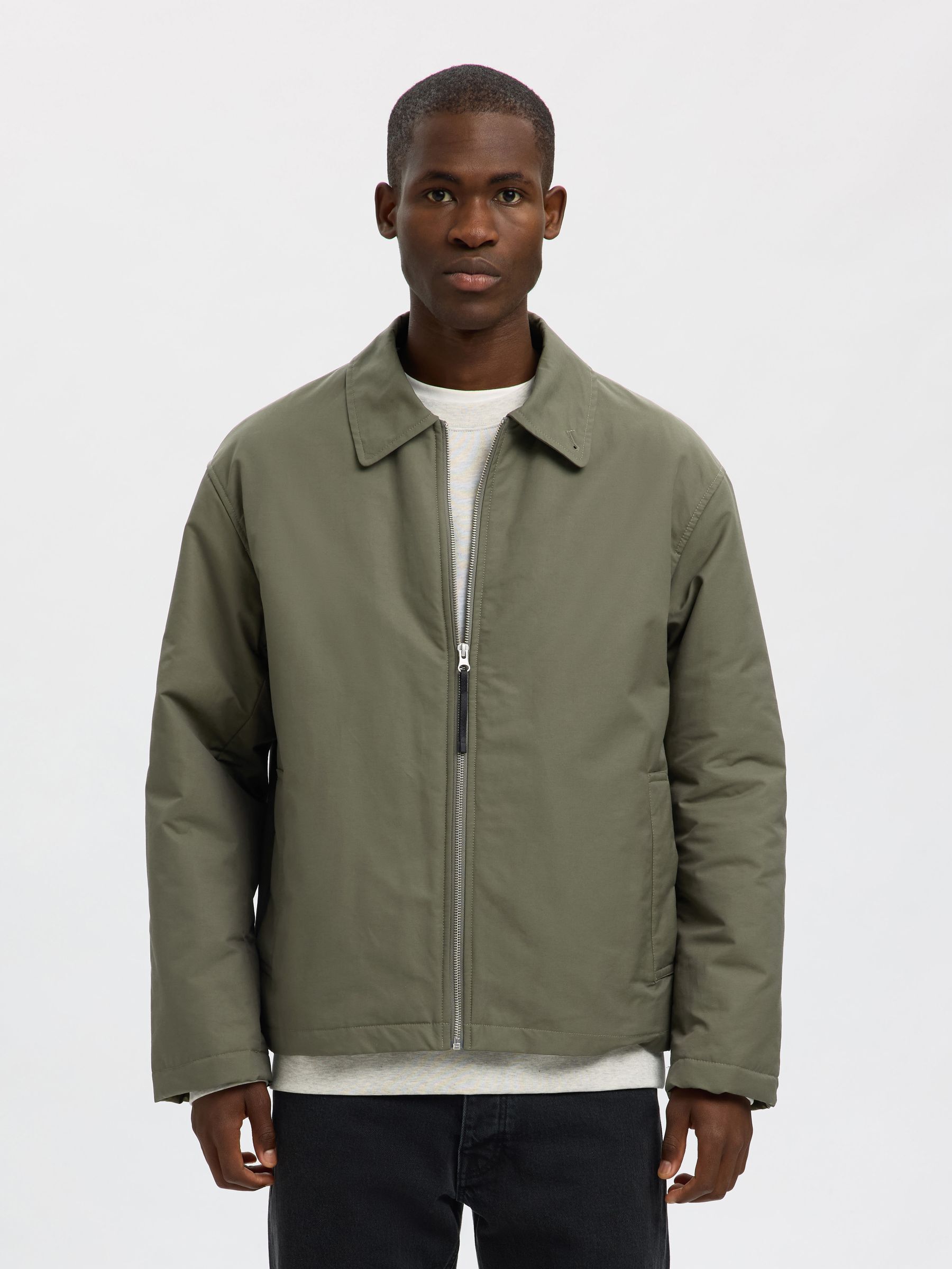 RELAXED FIT SHORT JACKET | Green | Selected