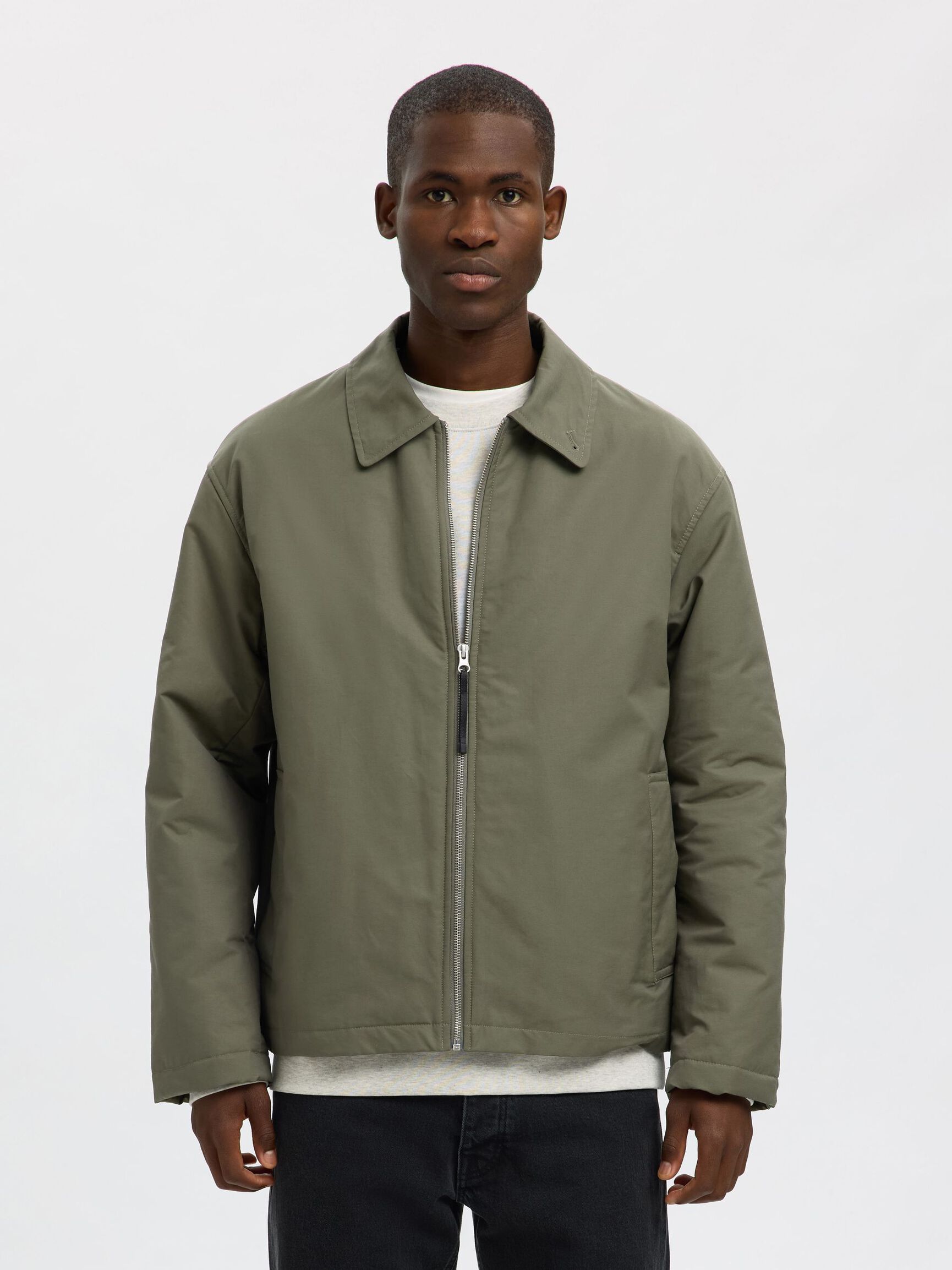 RELAXED FIT JACK, Olive Night, highres