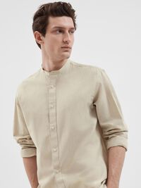 LANGARM LEINENMIX HEMD, Pure Cashmere, highres