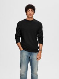 VISCOSE BLEND SWEATSHIRT, Black, highres