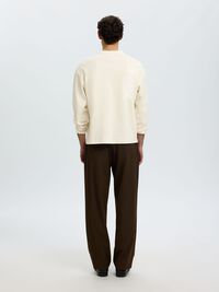 ORGANIC COTTON LONG-SLEEVED T-SHIRT, Egret, highres