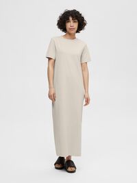 SHORT SLEEVED MIDI DRESS, Birch, highres