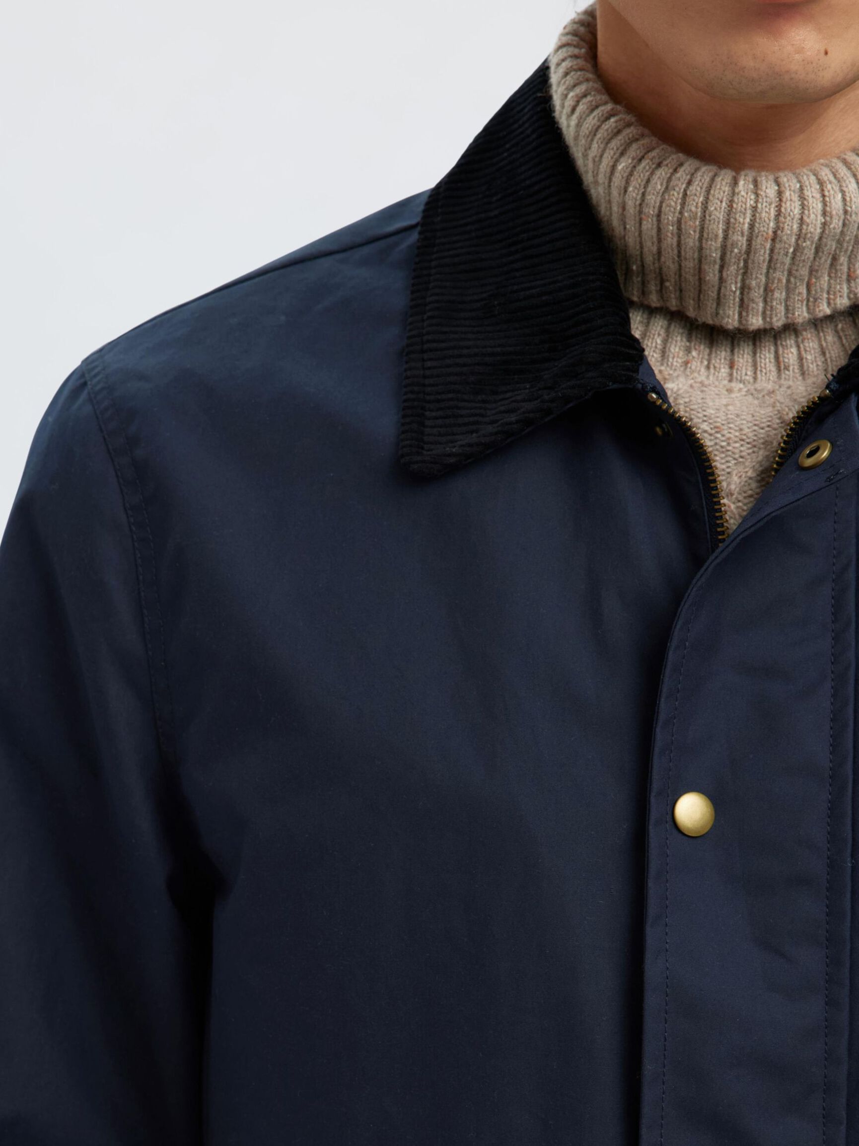 WAXED COTTON JACKET, Sky Captain, highres