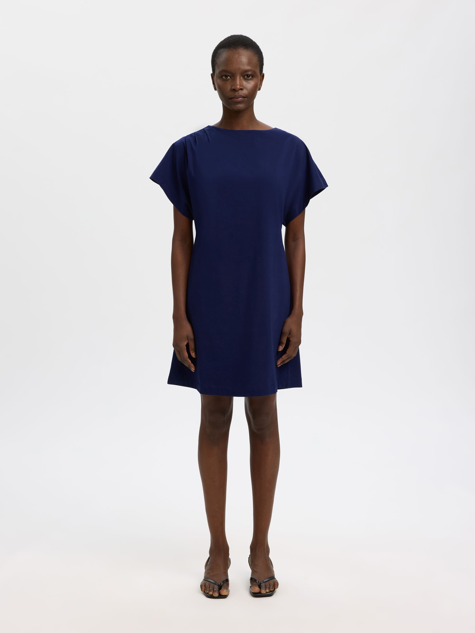 COTTON SHORT SLEEVED MINI DRESS, Ocean Cavern, highres