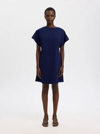 COTTON SHORT SLEEVED MINI DRESS, Ocean Cavern, highres