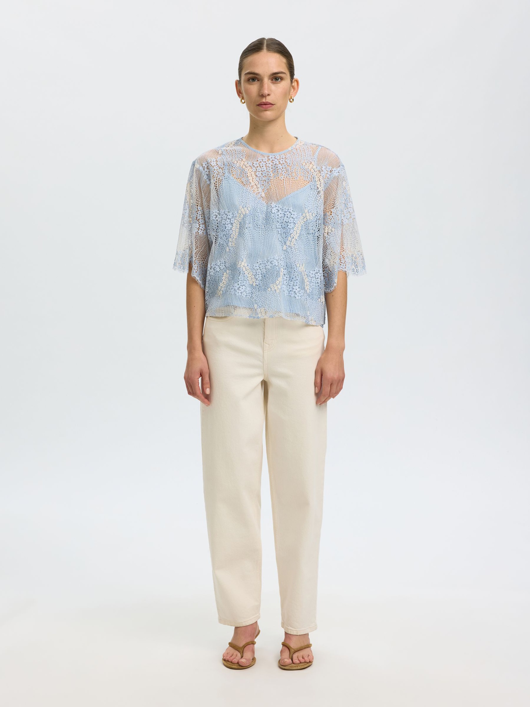 BLONDE KORT TOP, Cashmere Blue, highres