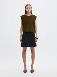 WOOL BLEND  KNITTED VEST, Fir Green, highres