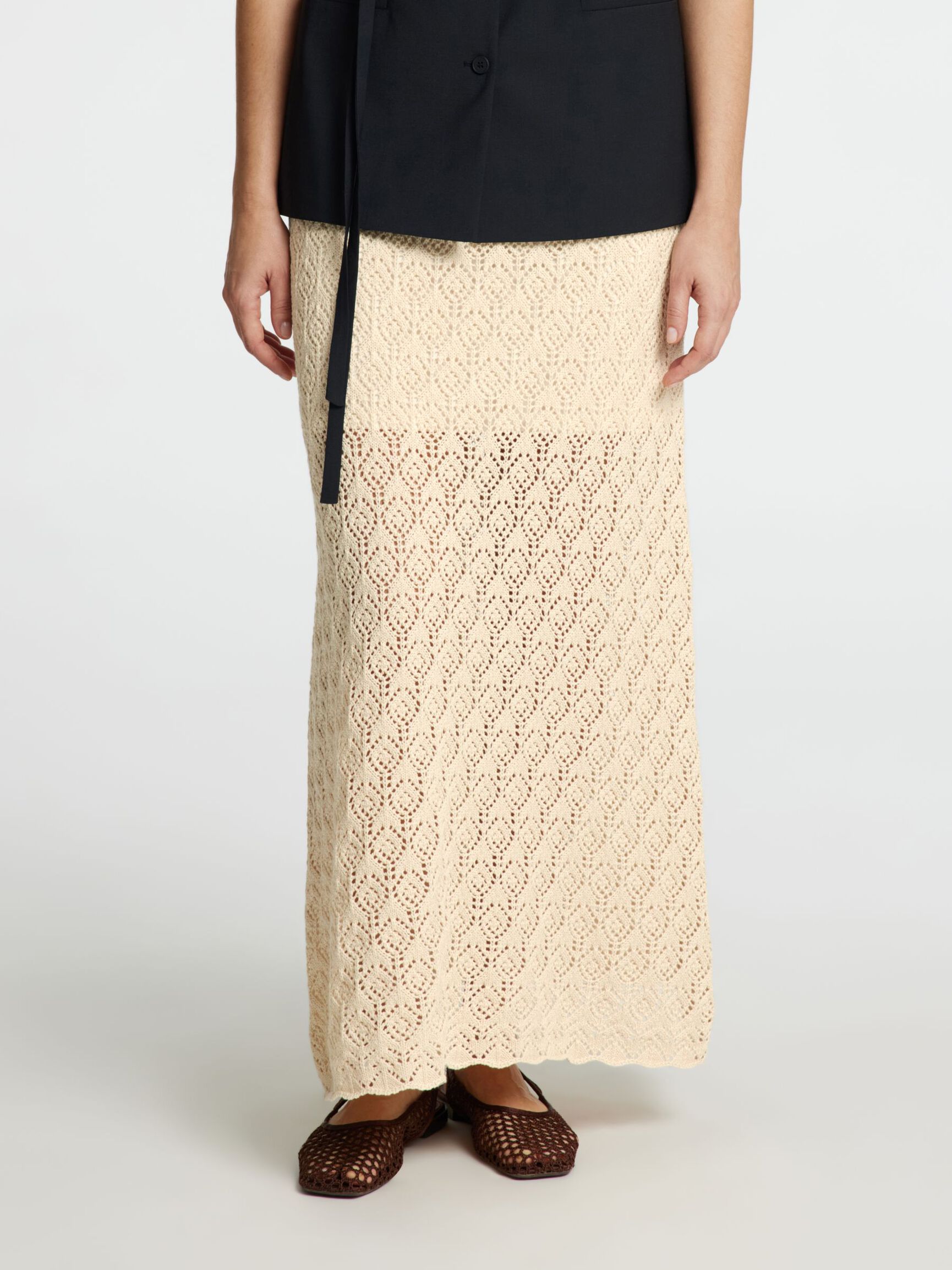 PRENDA DE PUNTO FALDA MAXI, Birch, highres