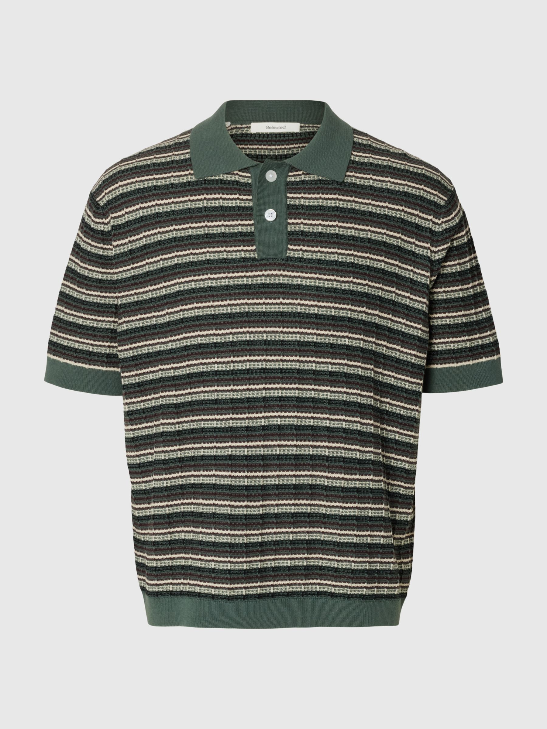 STRUCTURED  KNITTED POLO SHIRT, Balsam Green, highres