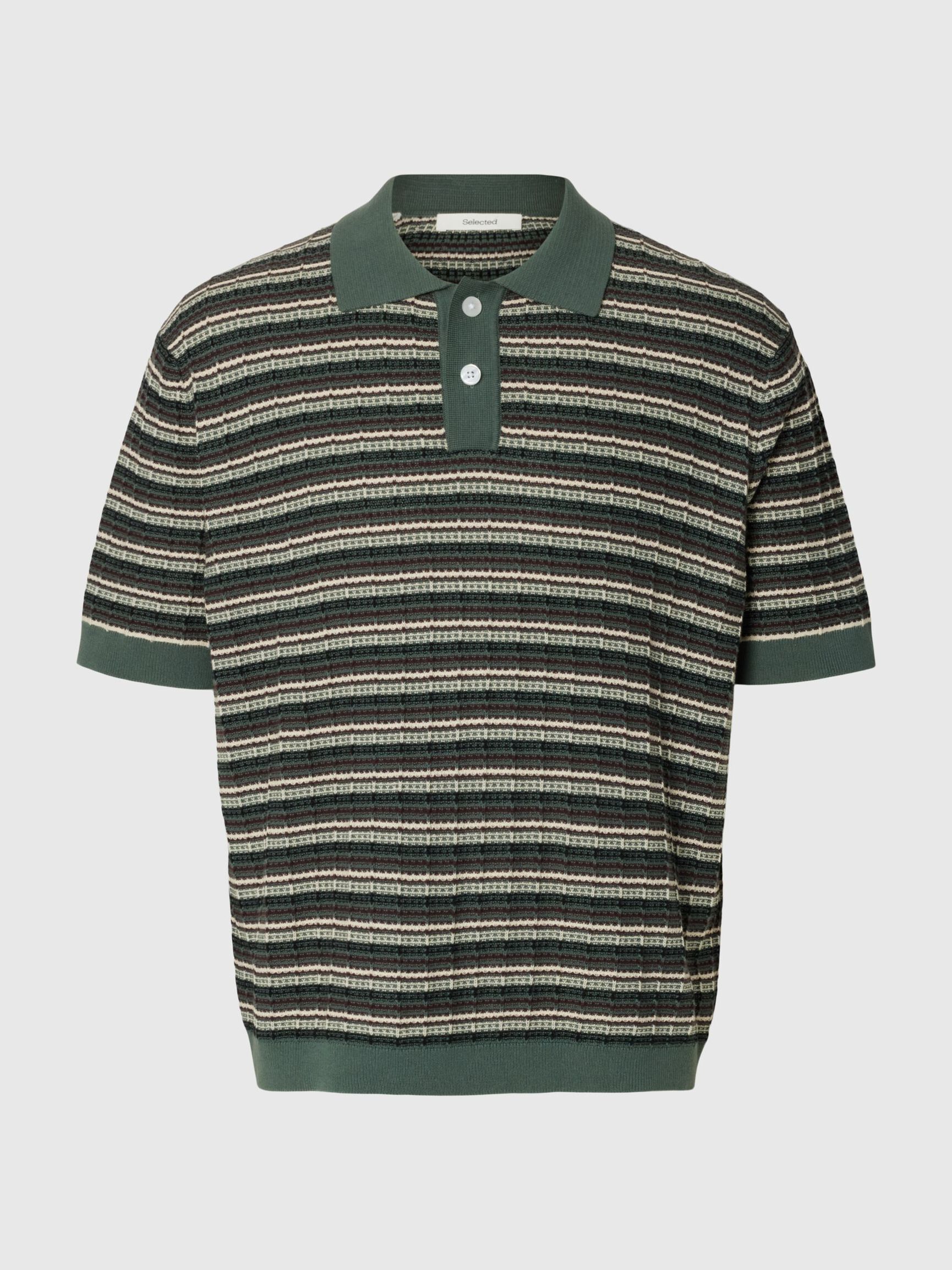 STRUCTURED  KNITTED POLO SHIRT, Balsam Green, highres