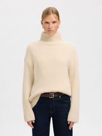 WOLLMIX PULLOVER MIT HOHEM KRAGEN, Birch, highres