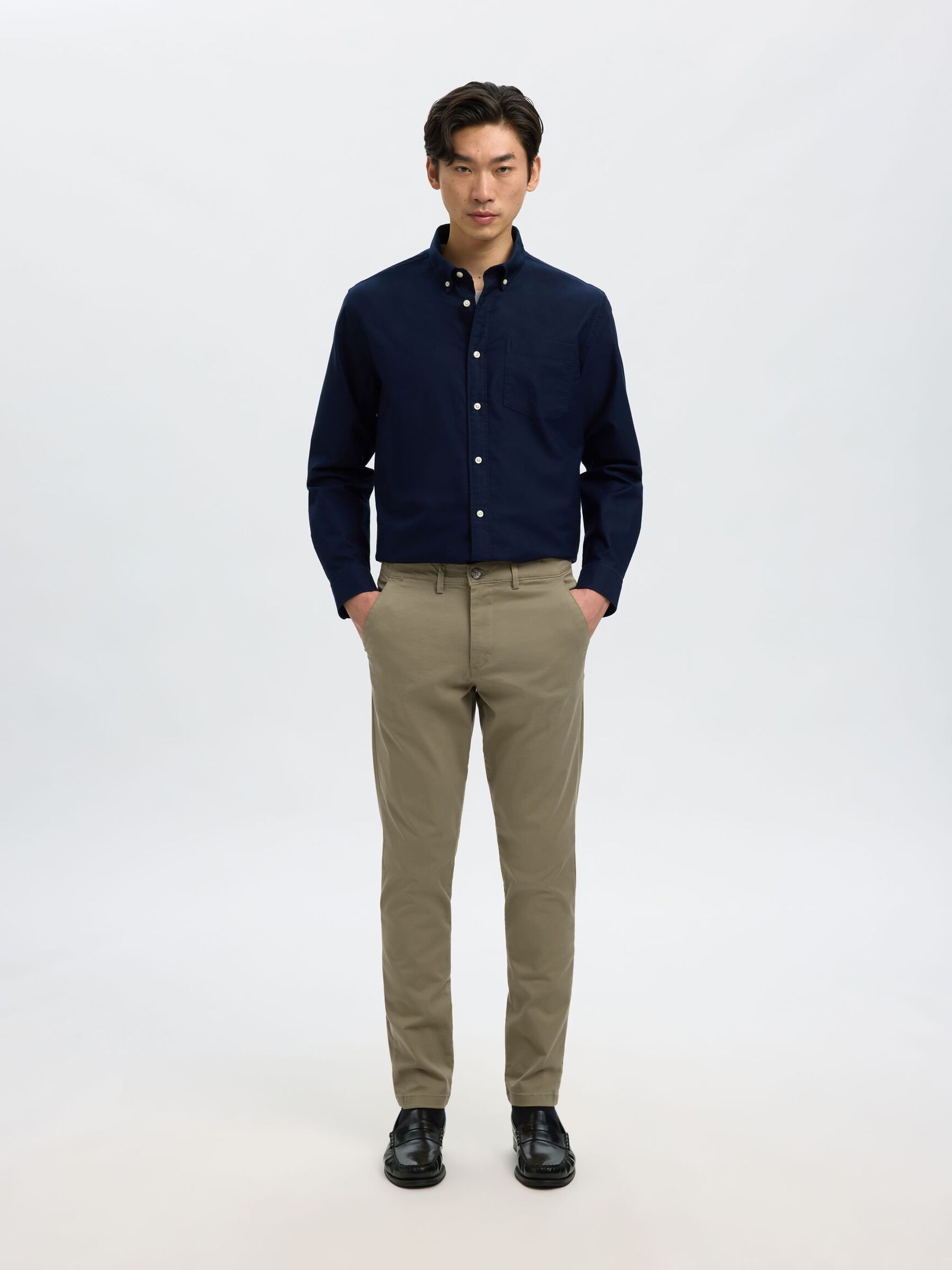 175 SLIM FIT FLEX CHINO, Ermine, highres