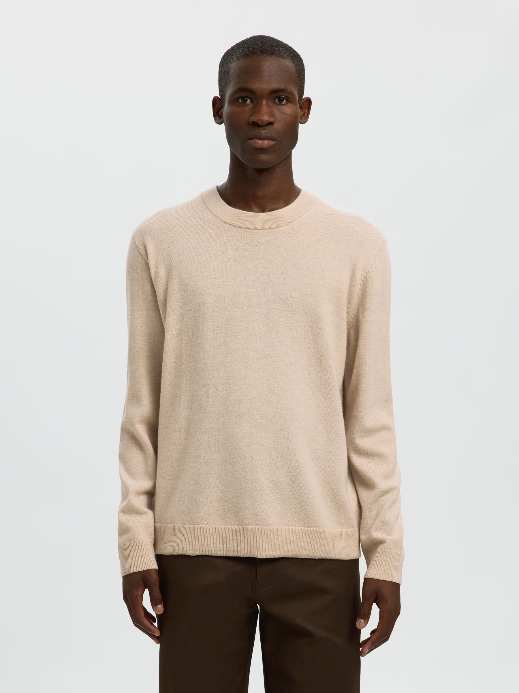 100% MERINO WOOL PULLOVER, Oatmeal, highres