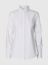 FITTED STRIPED SHIRT, Bright White, highres