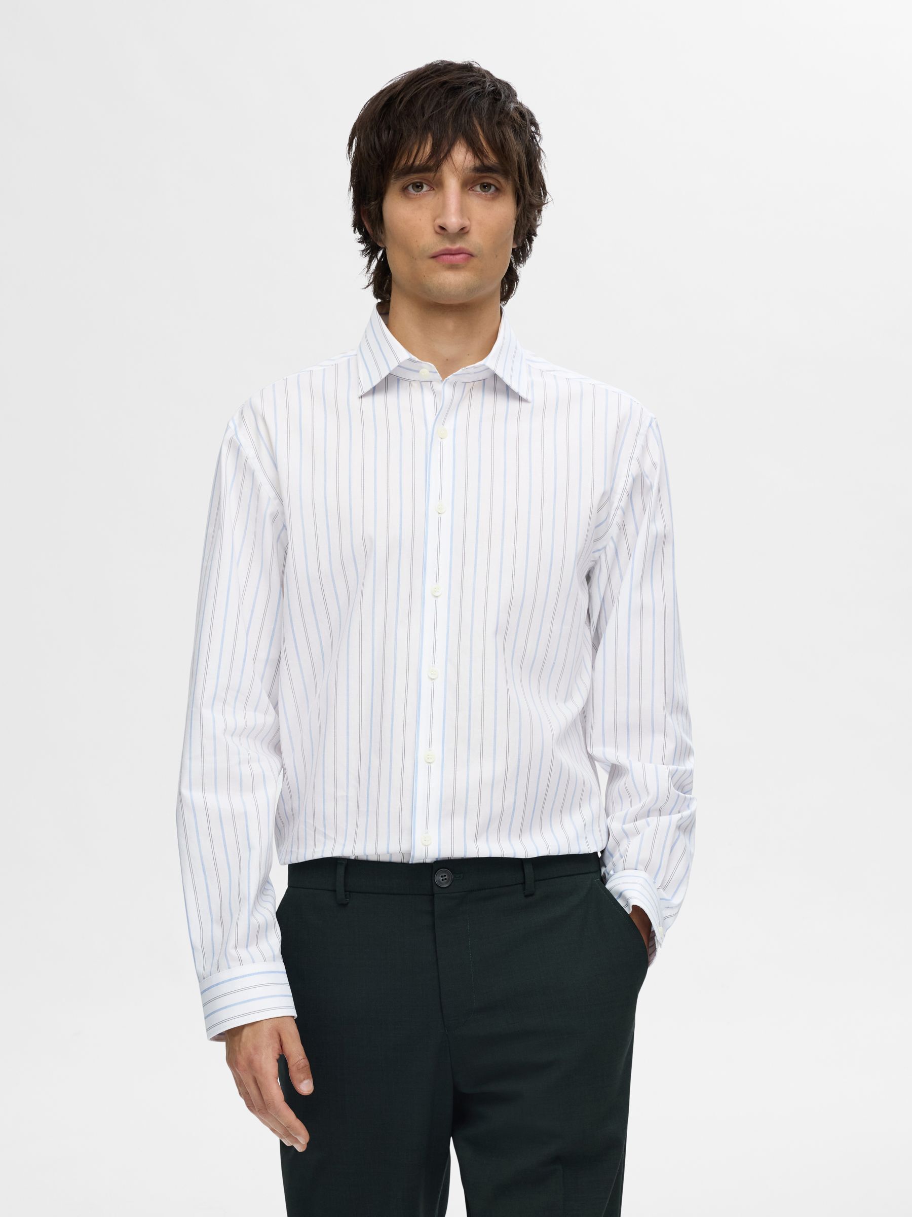 A RAYAS CAMISA SLIM FIT, White, highres