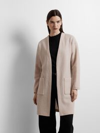 WOLL STRICKJACKE, Oatmeal, highres