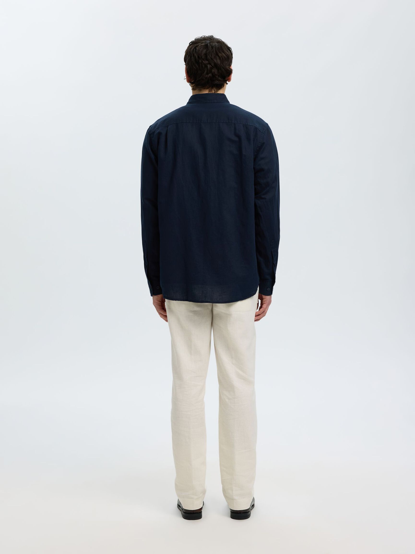 COUPE CLASSIQUE CHEMISE EN LIN MÉLANGÉ, Sky Captain, highres