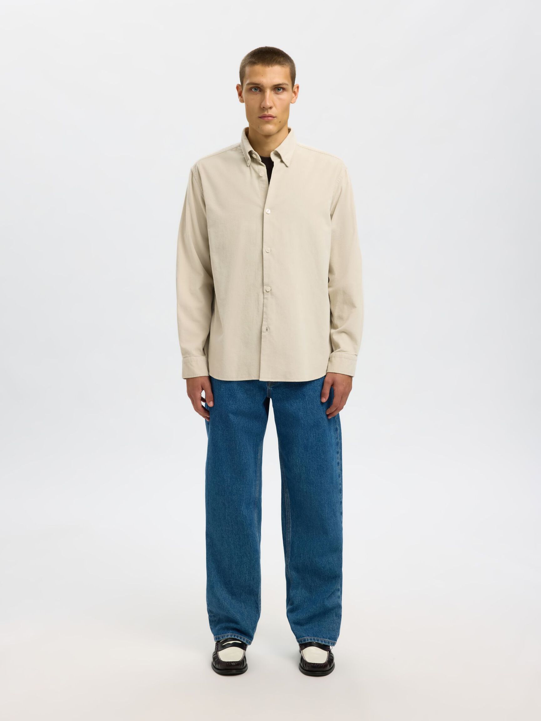 COTTON  CORDUROY SHIRT, Moonstruck, highres