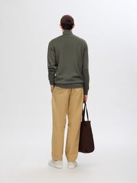 VISCOSE BLEND HALF ZIP SWEATSHIRT, Forest Night, highres