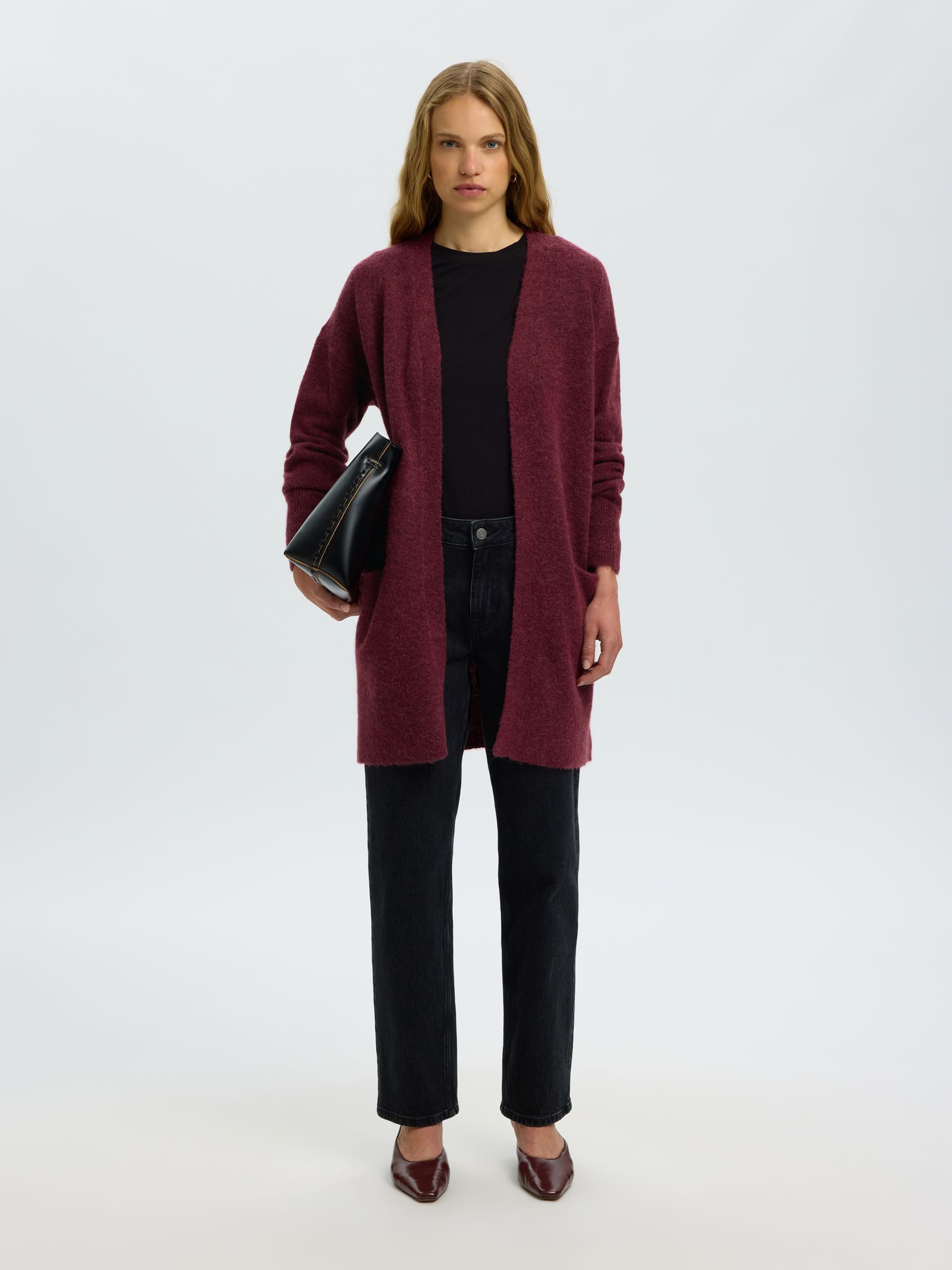 LANGE STRICKJACKE, Tawny Port, highres