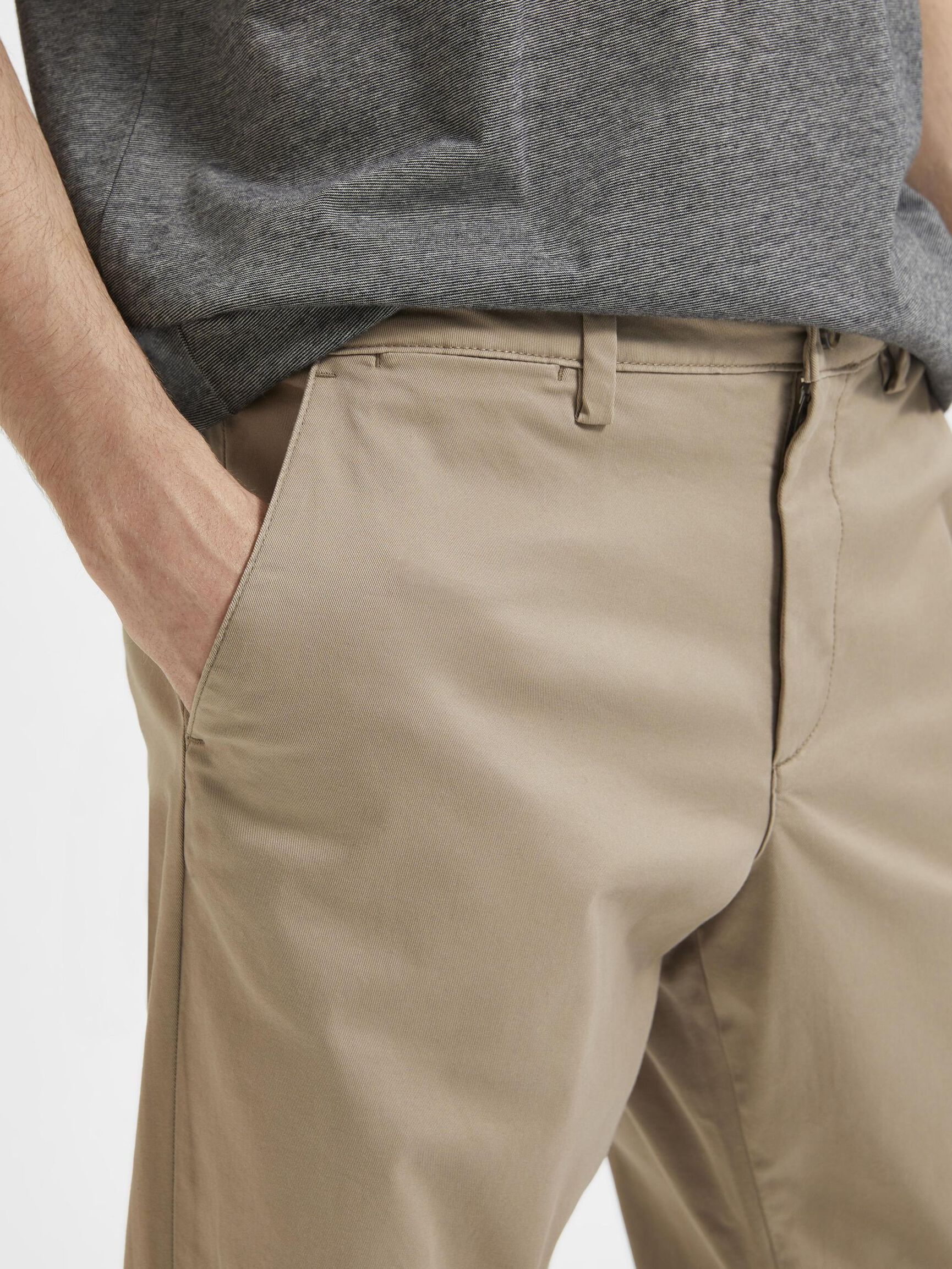 196 STRAIGHT FIT CHINOS, Greige, highres