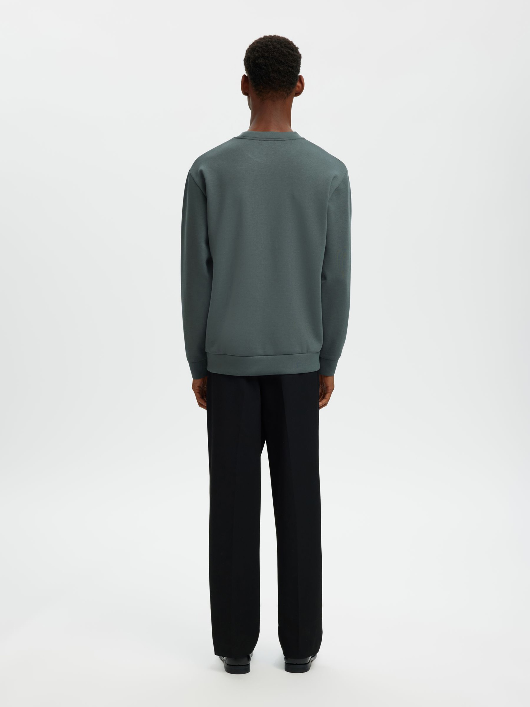 VISKOSBLANDNING SWEATSHIRT, Balsam Green, highres