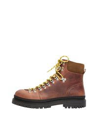 LEATHER HIKING BOOTS, Cognac, highres