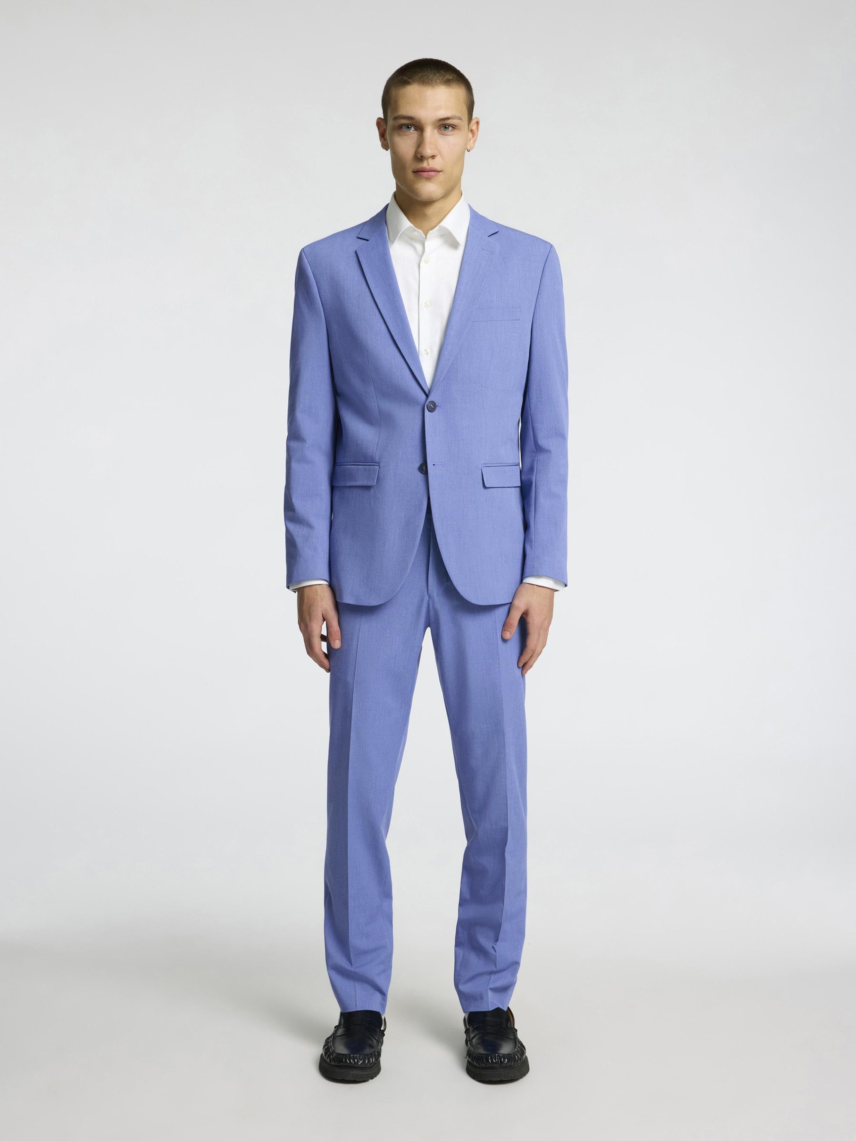 VISCOSE BLEND SLIM FIT BLAZER, Light Blue, highres