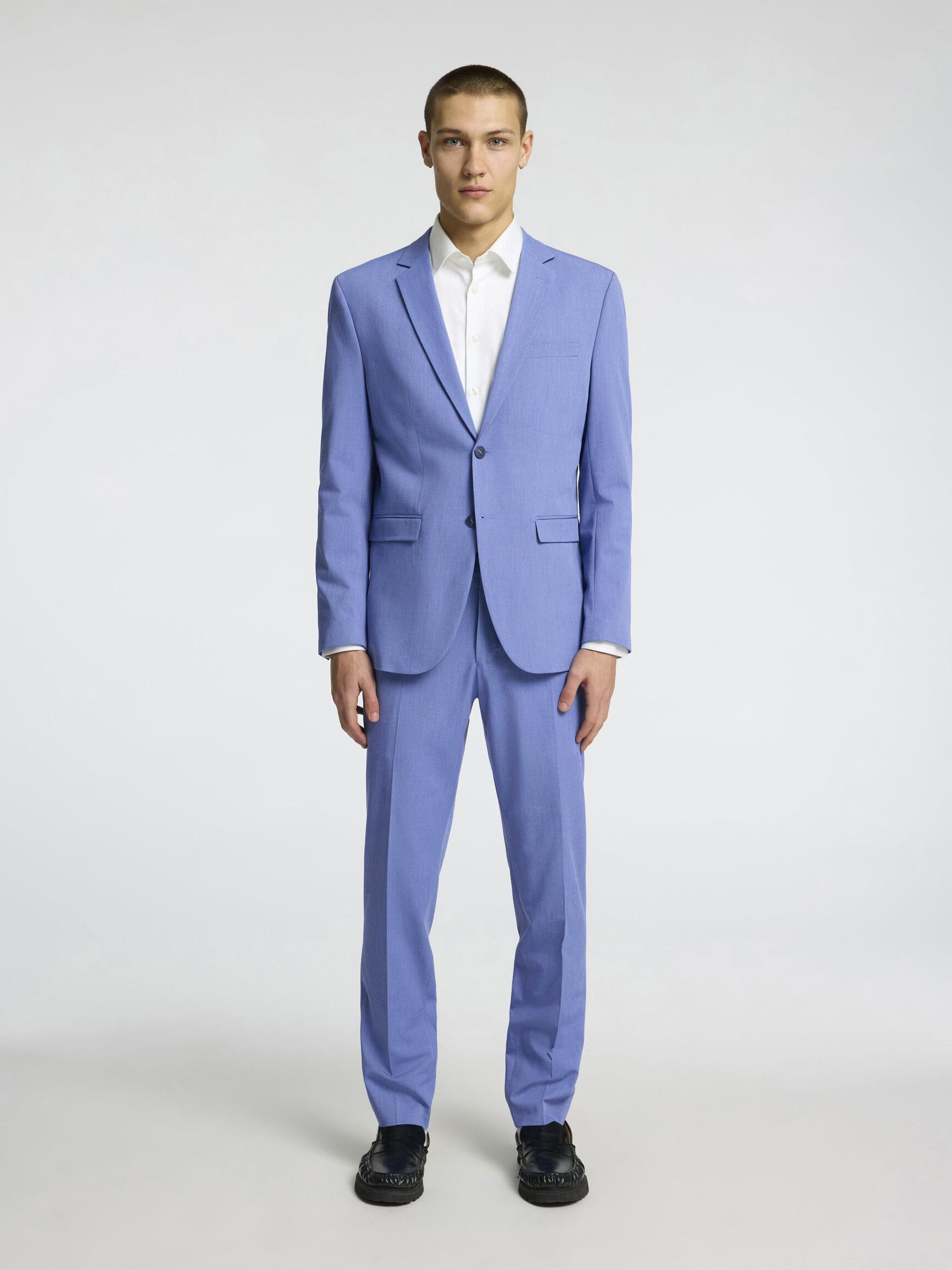 VISCOSE BLEND SLIM FIT BLAZER, Light Blue, highres