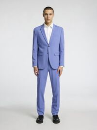 COUPE SLIM EN VISCOSE MÉLANGÉE BLAZER, Light Blue, highres