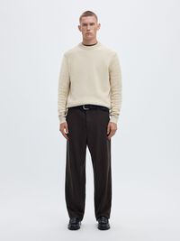 CREWNECK PULLOVER, Oatmeal, highres