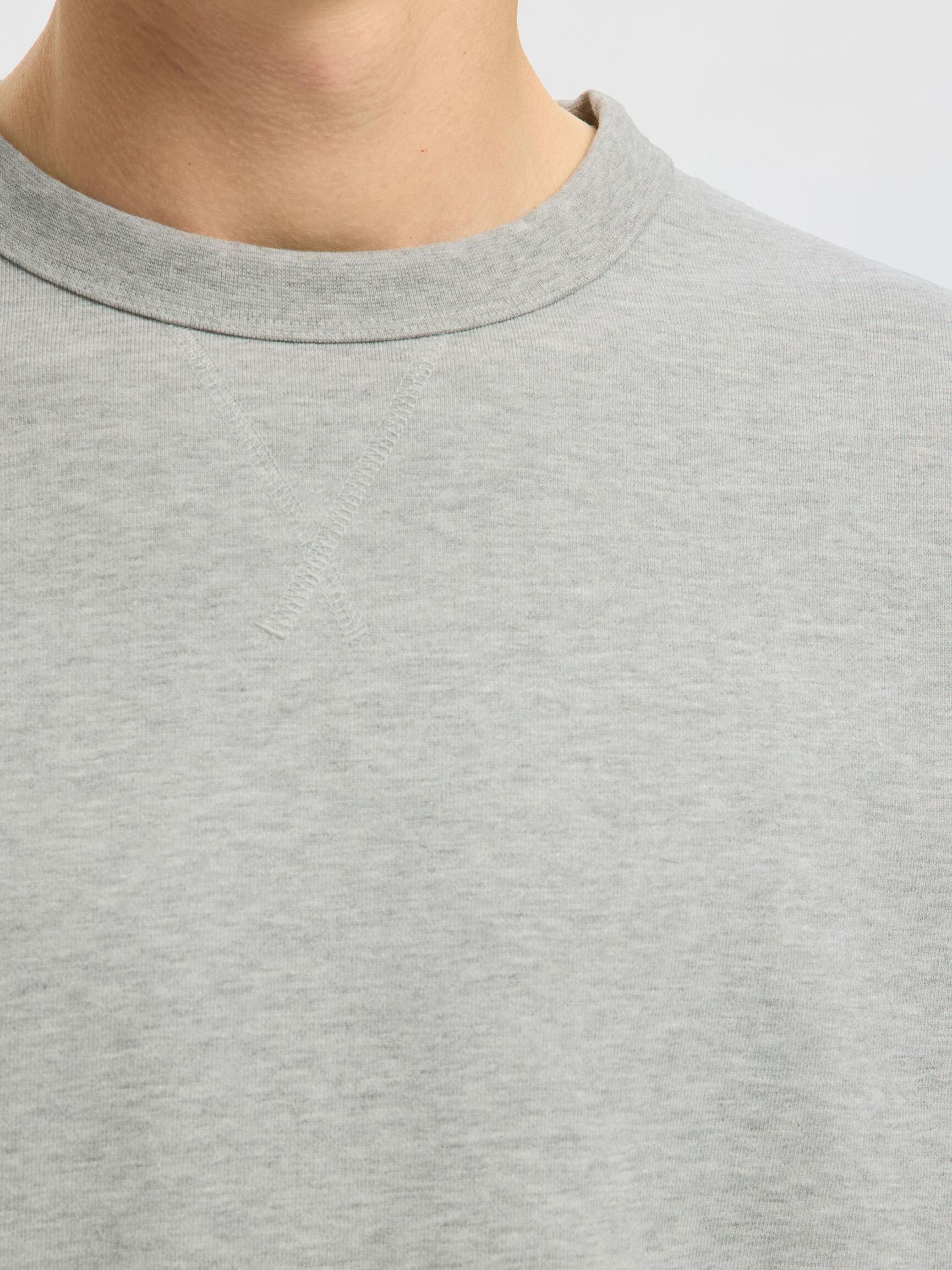 100% BAUMWOLL SWEATSHIRT, Light Grey Melange, highres