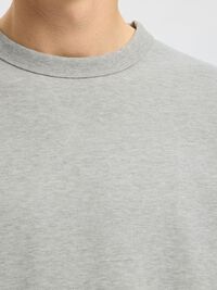 100% COTTON SWEATSHIRT, Light Grey Melange, highres