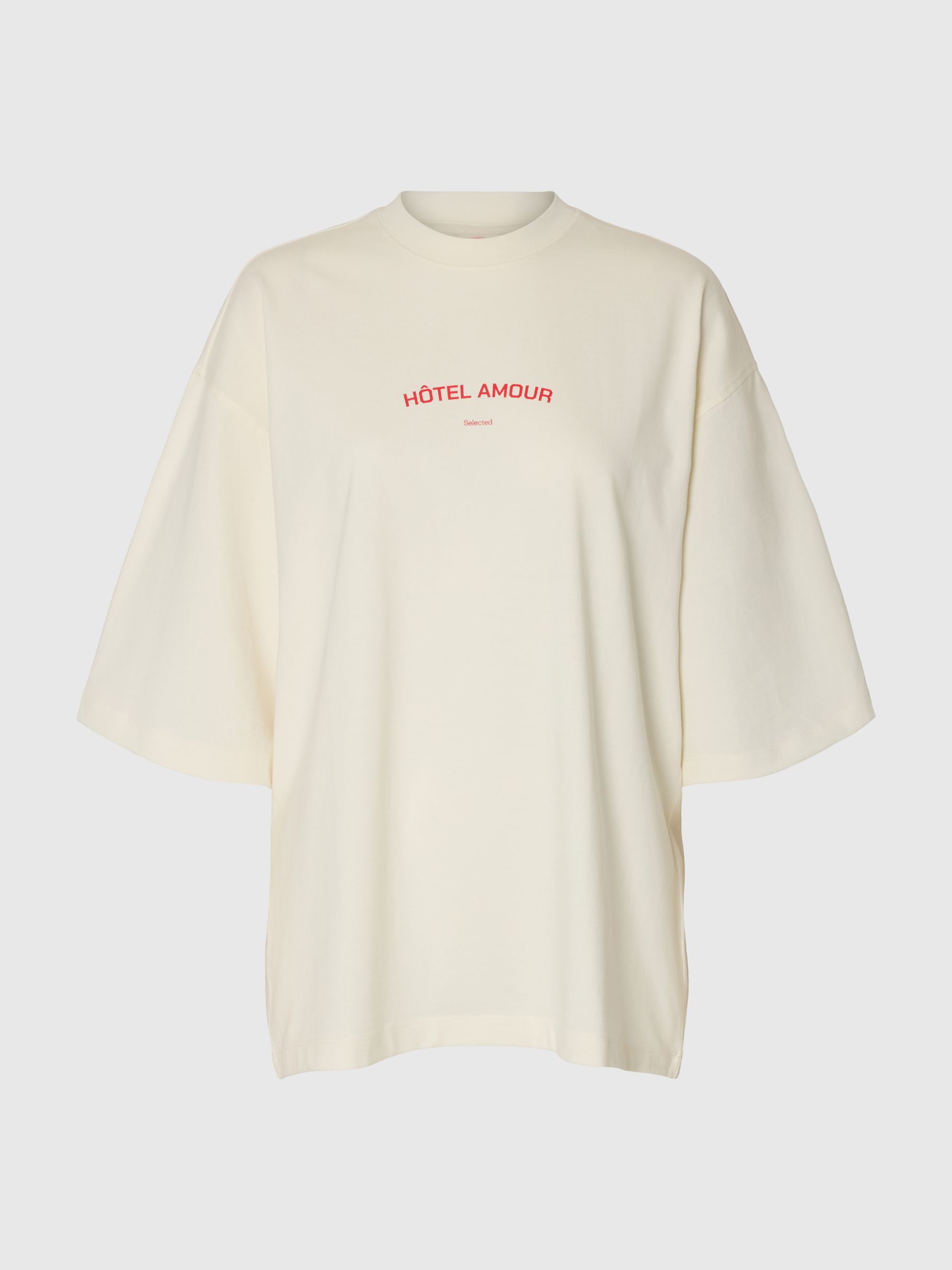 BOXY FIT CREWNECK T-SHIRT, Egret, highres