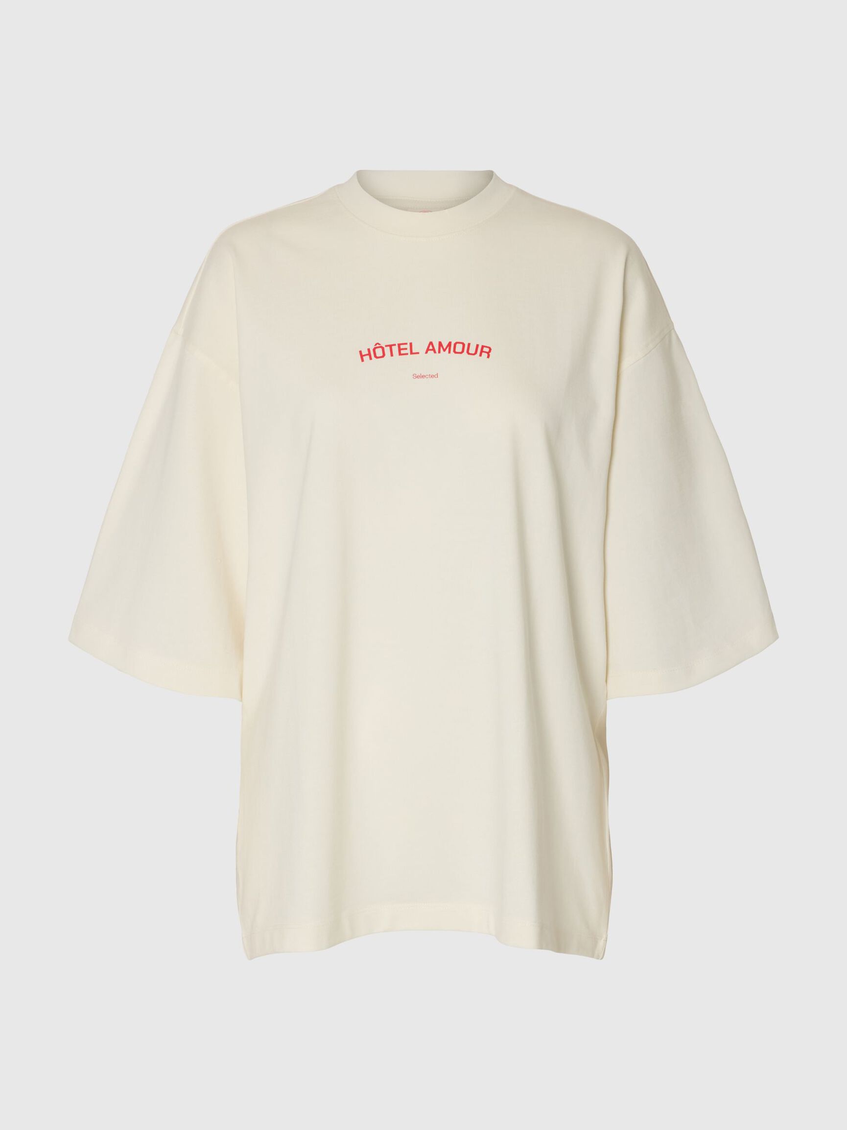 BOXY FIT CREWNECK T-SHIRT, Egret, highres