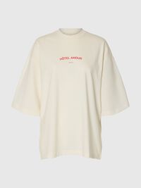 BOXY FIT CREWNECK T-SHIRT, Egret, highres