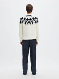 BIOBAUMWOLL RUNDHALS NORWEGER PULLOVER, Egret, highres