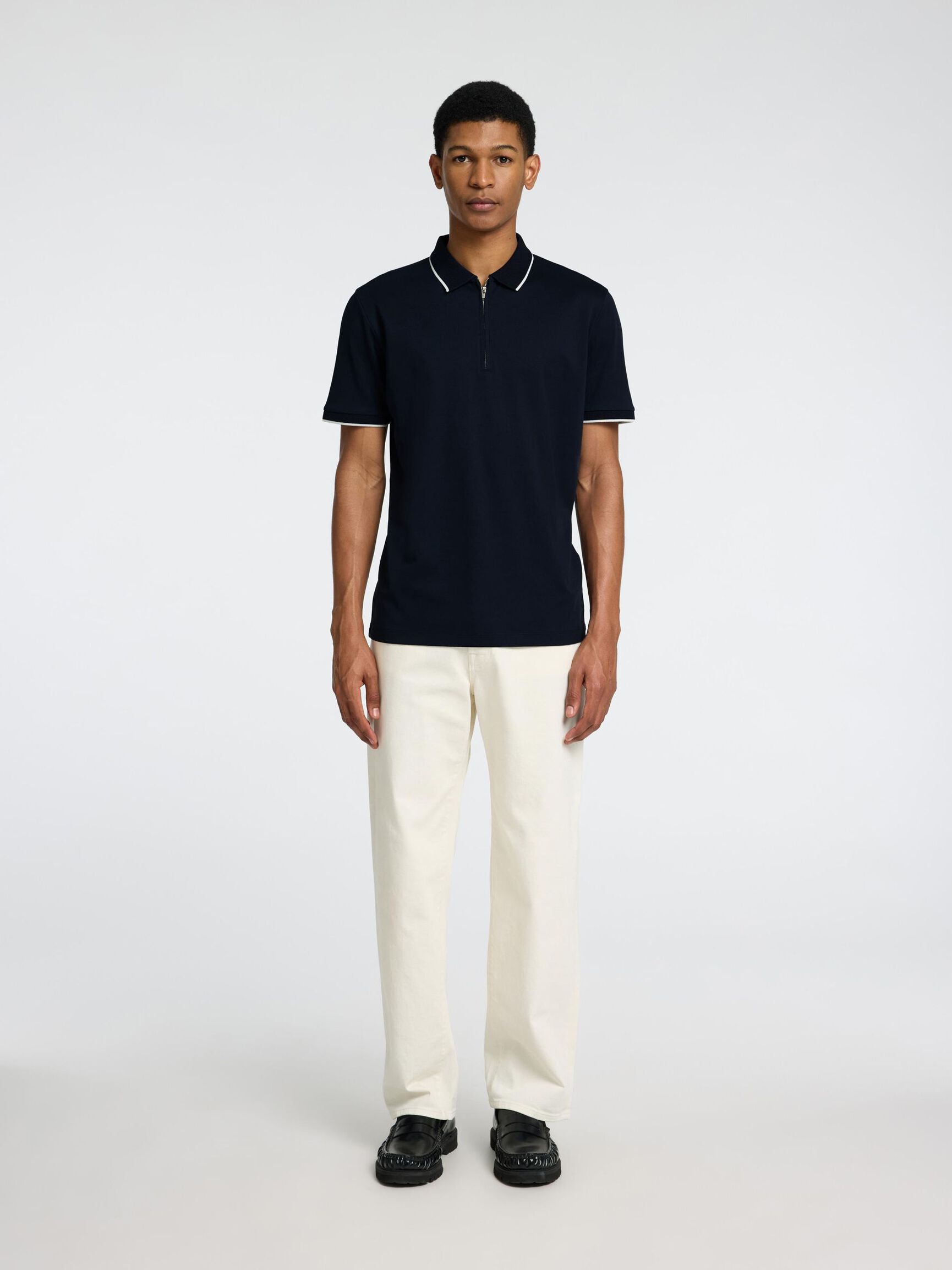 KURZARM POLO SHIRT, Sky Captain, highres
