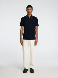 SHORT SLEEVED POLO SHIRT, Sky Captain, highres