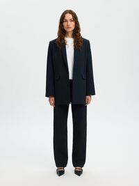 VISCOSE BLEND OVERSIZED BLAZER, Dark Sapphire, highres