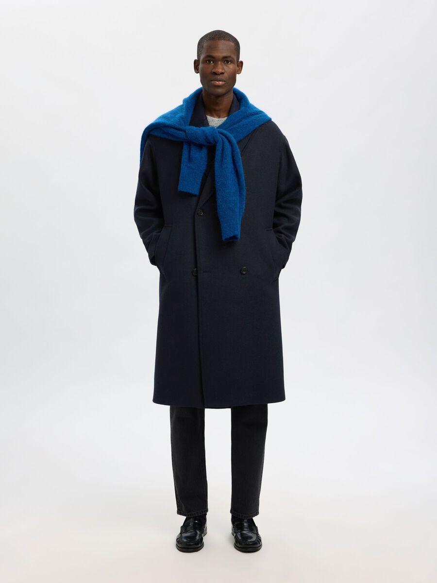 Product tile image - DOUBLE BREASTED WOOL-BLEND COAT, Sky Captain | 16098258_SkyCaptain