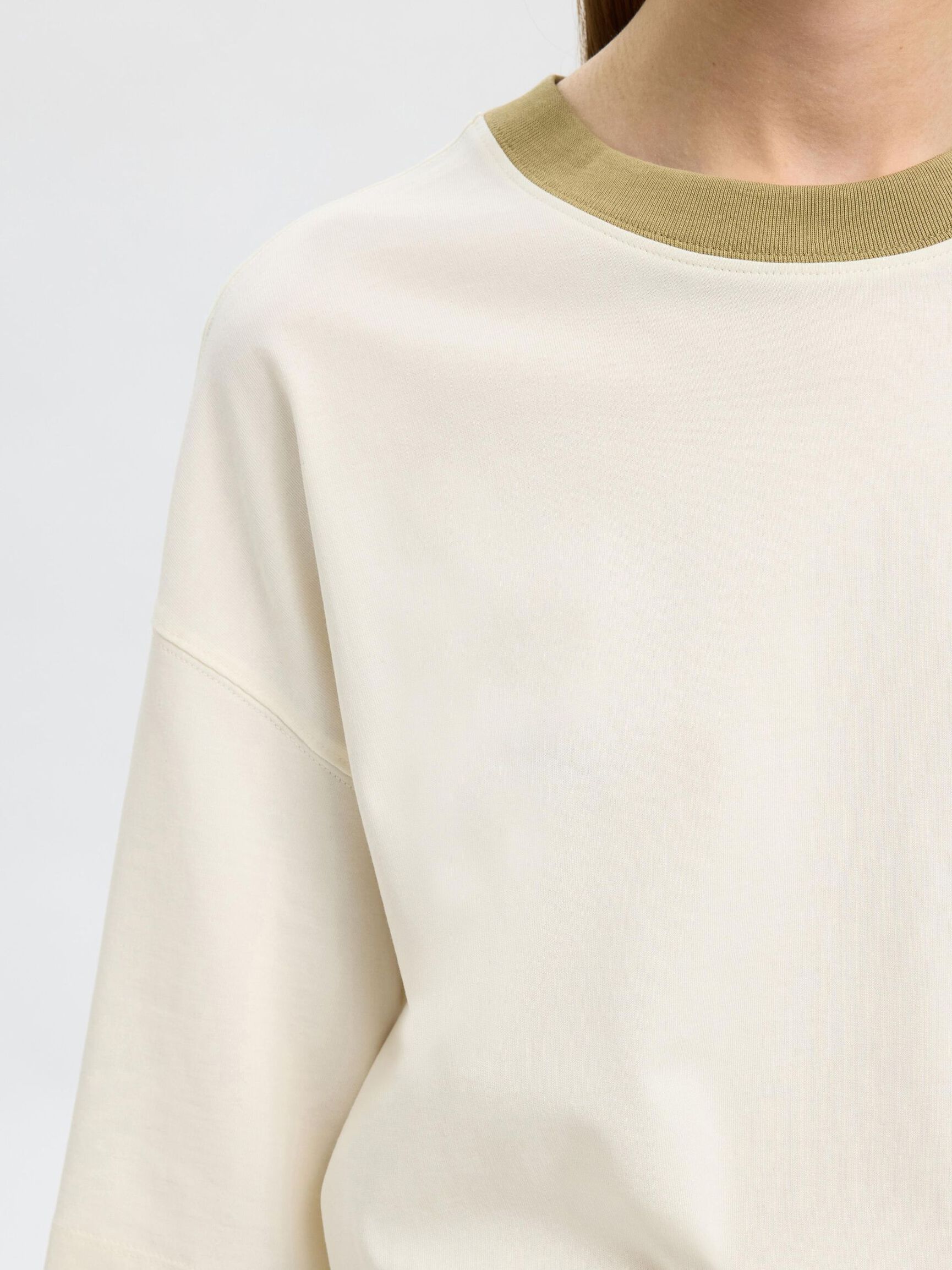 COTTON OVERSIZED T-SHIRT, Egret, highres