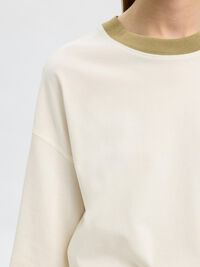 COTTON OVERSIZED T-SHIRT, Egret, highres