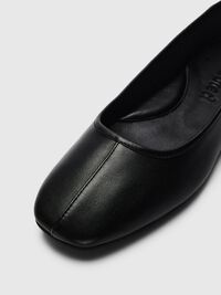 LEATHER BALLET FLATS, Black, highres