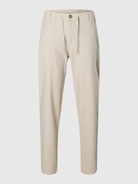 SLIM TAPERED LINEN BLEND TROUSERS, Pure Cashmere, highres