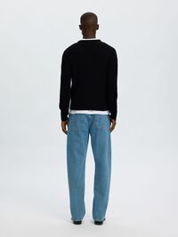 100% MERINOULD STRIKTRØJE, Black, highres