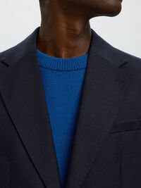 100% WOOL SINGLE-BREASTED BLAZER, Dark Sapphire, highres